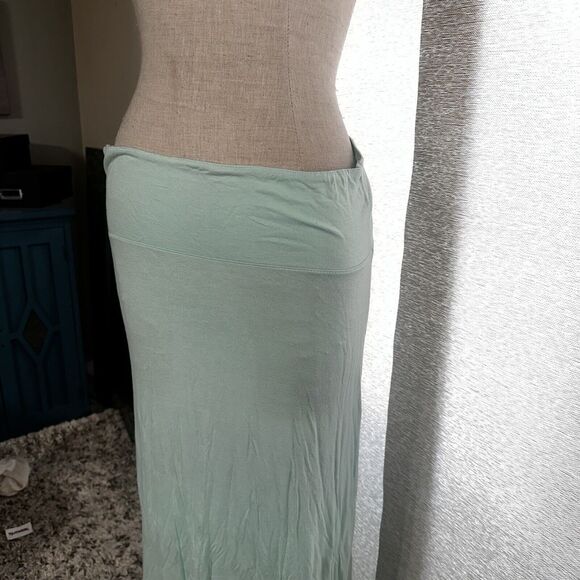 Enough About Me Maxi Skirt Mint Green Stretch Boho Size Large - Picture 5 of 11